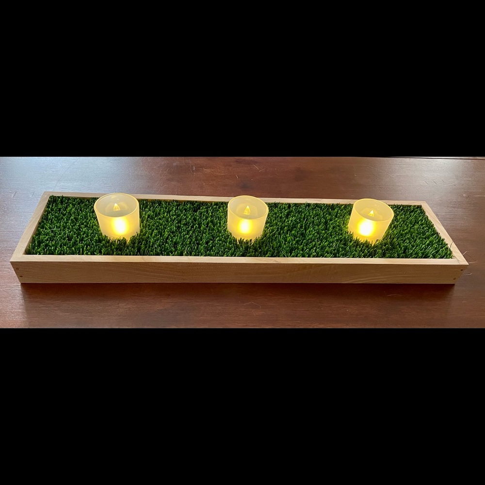 Handmade Cedar Display Box with candles